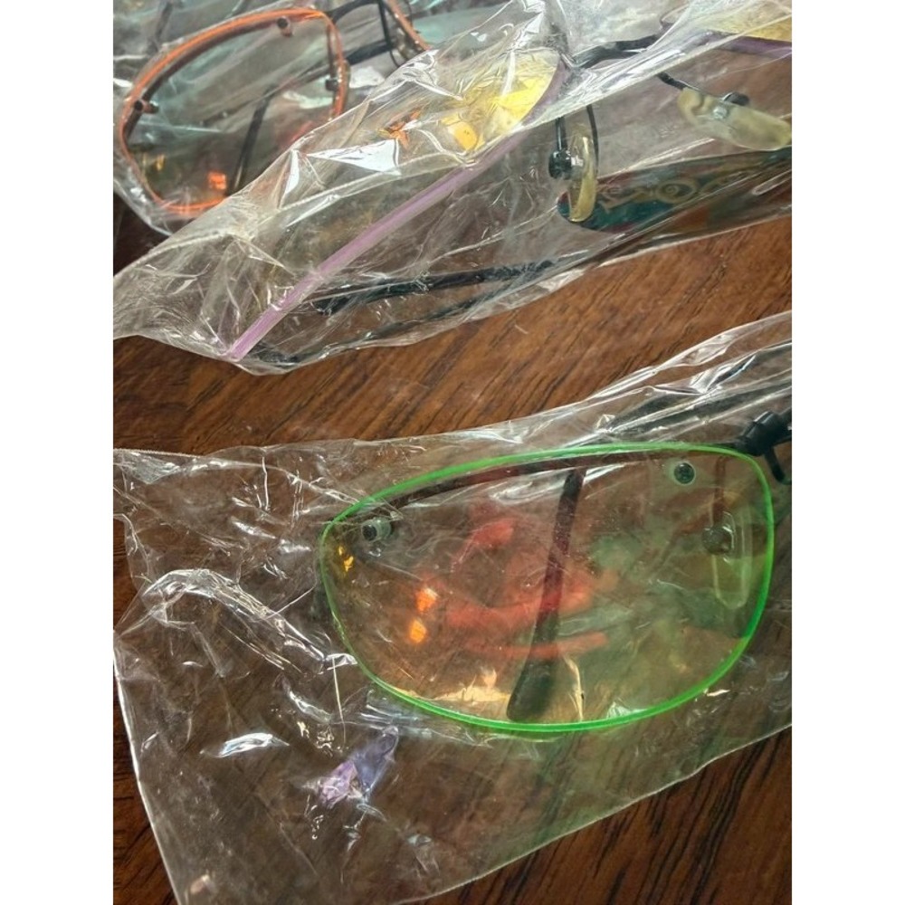 Lime green rimless sunglasses y2k